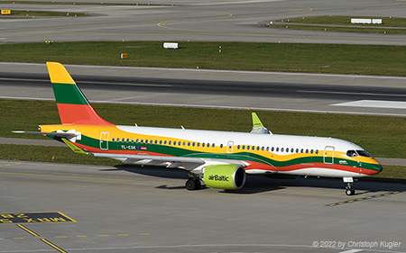 Airbus A220-300 | YL-CSK | Air Baltic  |  Lithuanian flag cs | Z&UUML;RICH (LSZH/ZRH) 28.12.2022