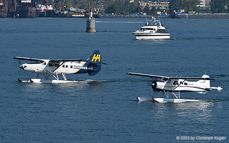 De Havilland Canada DHC-2 Beaver | C-GOBC | Seair Seaplanes  |  Together with DHC-3 C-FITF | VANCOUVER HARBOUR FLIGHT CENTRE (CYHC/CXH) 02.09.2023