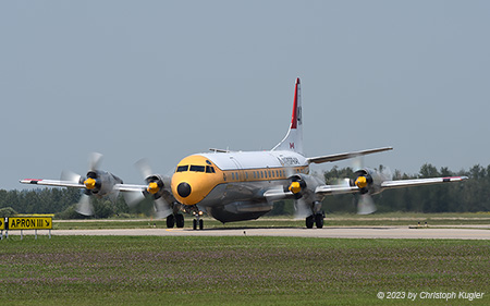 Lockheed L.188C Electra | C-FLXT | Air Spray | RED DEER INDUSTRIAL APT (CYQF/YQF) 21.07.2023