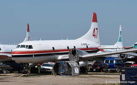 Convair CV-580 | C-FKFB | Conair Aviation | RED DEER INDUSTRIAL APT (CYQF/YQF) 21.07.2023