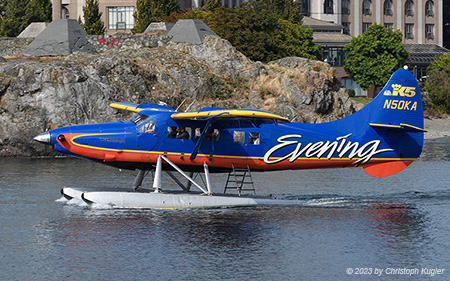 De Havilland Canada DHC-3 Otter | N50KA | Kenmore Air  |  Promoting Seattle's King5 TV Evening Magazine programme about news and events in the Pacific Northwest. | VICTORIA HARBOUR (CYWH/YWH) 31.08.2023