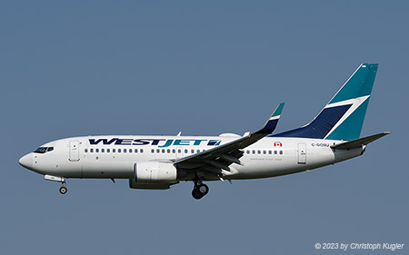 Boeing 737-7CT | C-GQWJ | WestJet | CALGARY INTL. (CYYC/YYC) 18.07.2023