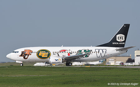 Boeing 737-36N | C-GCNO | Canadian North  |  Painted in the Canadian Football League special colours | CALGARY INTL. (CYYC/YYC) 18.07.2023
