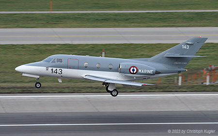 AMD Falcon 10 MER | 143 | French Navy  |  operated by 57S | Z&UUML;RICH (LSZH/ZRH) 12.01.2023