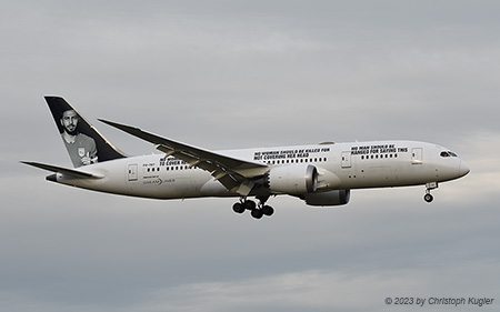 Boeing 787-8 | P4-787 | untitled (Comlux Aruba)  |  with Human Rights titles | Z&UUML;RICH (LSZH/ZRH) 14.01.2023