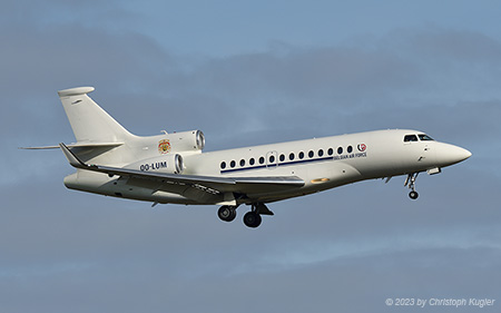 Dassault Falcon 7X | OO-LUM | Belgian Air Component (Luxaviation Belgium)  |  The titles 'Belgian Air Force' are not correct.  | Z&UUML;RICH (LSZH/ZRH) 19.01.2023