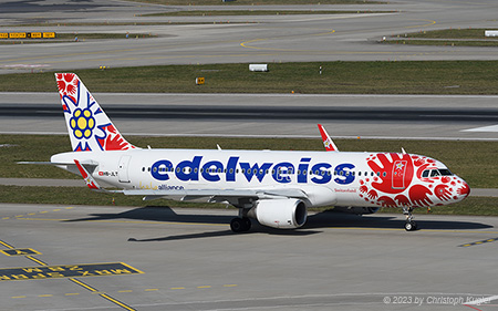 Airbus A320-214 | HB-JLT | Edelweiss Air  |  in help alliance colours | Z&UUML;RICH (LSZH/ZRH) 16.03.2023
