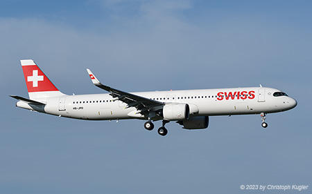 Airbus A321-271nx | HB-JPD | Swiss International Air Lines  |  On delivery from Hamburg to Zurich | Z&UUML;RICH (LSZH/ZRH) 15.09.2023