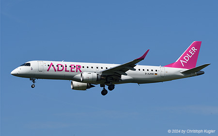 Embraer ERJ-190AR | D-AJHW | German Airways  |  Promoting Adler Modemärkte | AMSTERDAM-SCHIPHOL (EHAM/AMS) 28.08.2024