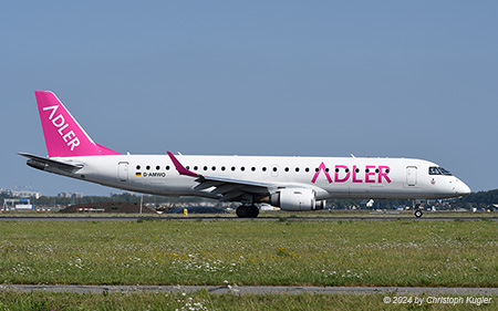 Embraer ERJ-190AR | D-AMWO | German Airways  |  Promoting Adler Modemärkte | AMSTERDAM-SCHIPHOL (EHAM/AMS) 28.08.2024