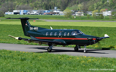 Pilatus PC-12/47E NGX | 3A-MIG | untitled | BUOCHS (LSZC/BXO) 11.04.2024