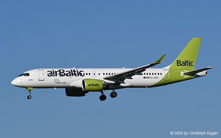 Airbus A220-300 | YL-AAU | Air Baltic  |  Flying for Swiss International Air Lines - with 100th Airbus A220 titles | Z&UUML;RICH (LSZH/ZRH) 10.05.2024