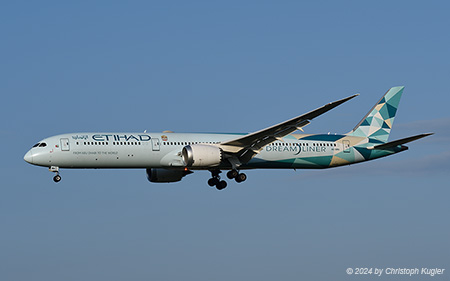 Boeing 787-10 | A6-BMH | Etihad Airways  |  Greenliner cs | Z&UUML;RICH (LSZH/ZRH) 16.08.2024