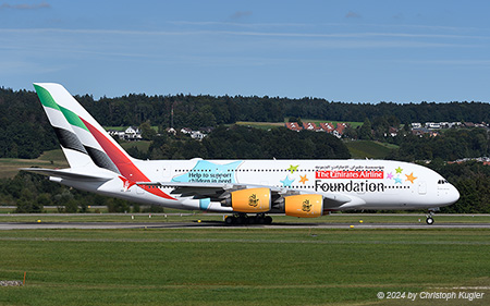 Airbus A380-861 | A6-EEP | Emirates Airline  |  First visit in the Emirates Airlines Foundation cs | Z&UUML;RICH (LSZH/ZRH) 06.09.2024