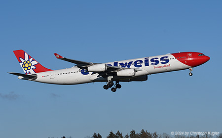 Airbus A340-313X | HB-JMC | Edelweiss Air | Z&UUML;RICH (LSZH/ZRH) 29.11.2024
