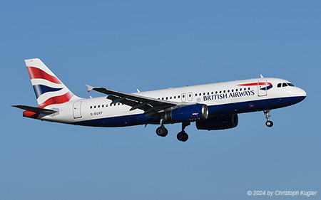 Airbus A320-232 | G-EUYF | British Airways | Z&UUML;RICH (LSZH/ZRH) 31.12.2024