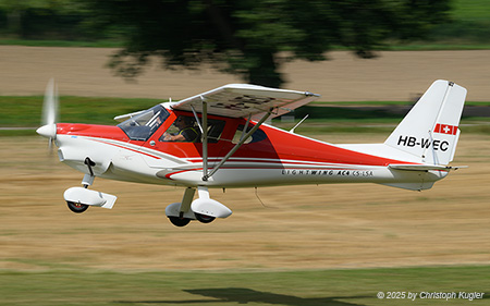 LightWing AC4 | HB-WEC | private  |  This Lightwing AC4 is just airborne at Hagenbuch. | HAGENBUCH (LSXX/---) 15.08.2025