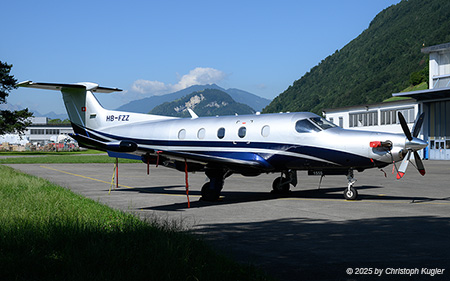 Pilatus PC-12/47E | HB-FZZ | Pilatus Flugzeugwerke  |  This PIlatus PC-12/47E was built in 2015 an is still being used by the manufacturer | BUOCHS (LSZC/BXO) 10.07.2025