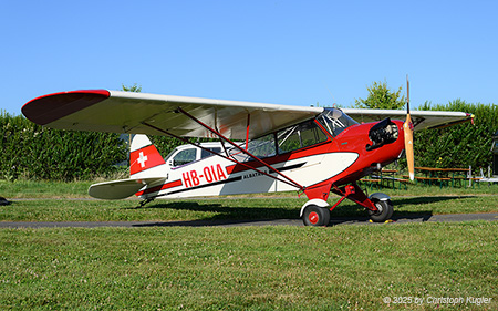 Piper L-4J Grasshopper | HB-OIA | private (Fluggruppe Albatros)  |  This aircraft belongs to the Fluggruppe Albatros and is based at Birrfeld. It was purchased in October 1978 for CHF 6000.- | BIRRFELD (LSZF/---) 28.06.2025