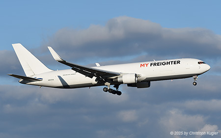Boeing 767-333ERBCF | UK67018 | My Freighter  |  This Boeing 767 of My Freighter is arriving at Zurich after a 6:47h flight from Tashkent | Z&UUML;RICH (LSZH/ZRH) 11.01.2025