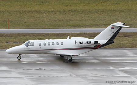 Cessna 525A CitationJet CJ2 | 9A-JSE | untitled (Jung Sky)  |  This Cessna 525A of Jung Sky is taxing for runway 34 for its flight to Vienna | Z&UUML;RICH (LSZH/ZRH) 23.01.2025