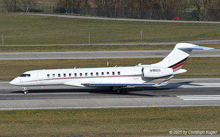 Bombardier BD.700 Global 7500 | N180QS | untitled (Netjets Aviation)  |  This Bombardier Global 7500 is performing the longest flight - from Zurich to Kona, Hawaii | Z&UUML;RICH (LSZH/ZRH) 24.01.2025