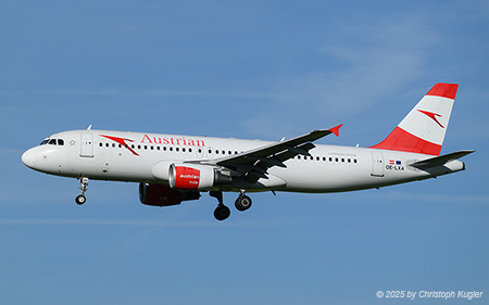 Airbus A320-216 | OE-LXA | Austrian Airlines  |  This Airbus A320 of Austrian Airlines only has part of the Member of Lufthansa Group sticker applied. | Z&UUML;RICH (LSZH/ZRH) 30.05.2025