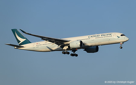 Airbus A350-941 | B-LRN | Cathay Pacfic  |  This Airbus A350 of Cathay Pacific is captured here arriving from Hong Kong. The aircraft is about to touch down on runway 34 in Zurich after a flying time of 12:16 hours. | Z&UUML;RICH (LSZH/ZRH) 05.07.2025