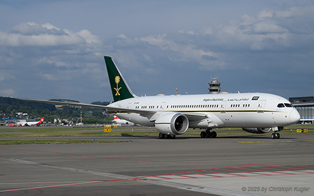 Boeing 787-8 | HZ-HM4 | Saudi Royal Aviation  |  This Boeing 787-8 spent the first 8 years with the Saudi Ministry of Finance and Economy before being transferred to the Saudi Royal Aviaiton in MAY2022. | Z&UUML;RICH (LSZH/ZRH) 15.07.2025