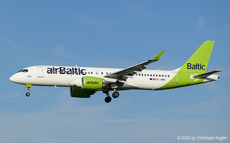 Airbus A220-300 | YL-ABG | Air Baltic  |  This Airbus A220-300 of Air Baltic is seen here operating flight SWR1317 from Tallinn to Zurich. | Z&UUML;RICH (LSZH/ZRH) 18.07.2025