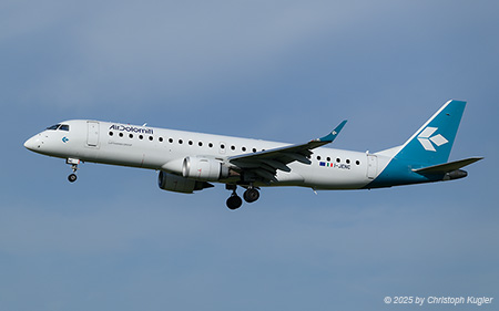Embraer ERJ-190LR | I-JENC | Air Dolomiti  |  This Embraer ERJ-190LR is one of 9 former Lufthansa aircraft transferred to the Italian carrier. It is seen here arriving from Frankfurt as flight DLA8116. | Z&UUML;RICH (LSZH/ZRH) 18.07.2025