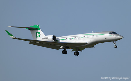 Gulfstream G650ER | B-603V | untitled (ZYB Lily Jet)  |  This Chinese-registered Gulfstream G650ER of ZYB Lily Jet is captured arriving from Budapest.  | Z&UUML;RICH (LSZH/ZRH) 13.08.2025