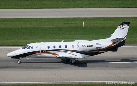 Textron Cessna 560XLS Citation Excel Gen 2 | S5-BBM | untitled (Air Adriatic)  |  Air Adriatic operates a total of 3 Citation Excel aircraft, amongst them S5-BBM which is seen here departing on runway 28 in Zurich | Z&UUML;RICH (LSZH/ZRH) 22.08.2025