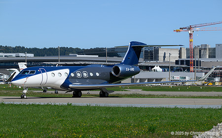 Gulfstream G650 | XA-AND | untitled  |  This Gulfstream G650 has been visiting Zurich several times. It is seen here parked somewhat hidden in sector 7. | Z&UUML;RICH (LSZH/ZRH) 06.09.2025