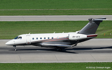 Embraer EMB-550 Legacy 500 | 9H-AFX | untitled (Flexjet Malta)  |  This Embraer EMB-550 Legacy 500 of Flexjet Malta is seen here departing for Nice.  | Z&UUML;RICH (LSZH/ZRH) 14.09.2025