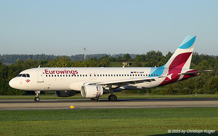 Airbus A320-214 | D-ABHF | Eurowings  |  This Airbus A320 of Eurowings is seen here arriving from Berlin as flight EWG8760. The aircraft was intially delivered on 24APR2006 as OE-LEE to Niki and later became D-ABHF with Air Berlin.  | Z&UUML;RICH (LSZH/ZRH) 19.09.2025