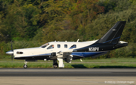 DAHER TBM 900 | N59PV | untitled  |  This DAHER TBM 900 is captured arriving from Annemass. The aircraft returned there later in the day. | Z&UUML;RICH (LSZH/ZRH) 19.09.2025