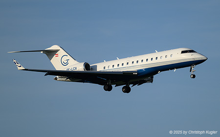 Bombardier BD.700 Global XRS | OE-LCA | untitled (Avcon Jet)  |  This Bombardier Global XRS of Avcon Jet is seen here arriving from Athens, where the aircraft is based. Note the Greek flag painted in the winglets. | Z&UUML;RICH (LSZH/ZRH) 10.10.2025