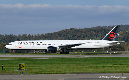 Boeing 777-333ER | C-FIUR | Air Canada  |  Air Canada uses both the Boeing 777-200 and the Boeing 777-300 for their flights between Toronto and Zurich.  | Z&UUML;RICH (LSZH/ZRH) 18.10.2025
