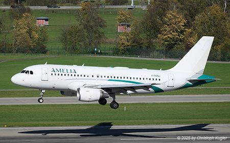 Airbus A319-112 | F-HDSJ | Amelia International  |  This Airbus A319 of Amelia International is seen here operating Air France's flight AFR1614 from Paris Charles-de-Gaule to Zurich. | Z&UUML;RICH (LSZH/ZRH) 24.10.2025