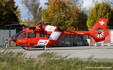 Airbus Helicopters H145 | HB-ZQM | Swiss Air Ambulance  |  This Airbus Helicopters H145 is parked on the ramp of the Swiss Air Ambulance.  | Z&UUML;RICH (LSZH/ZRH) 24.10.2025