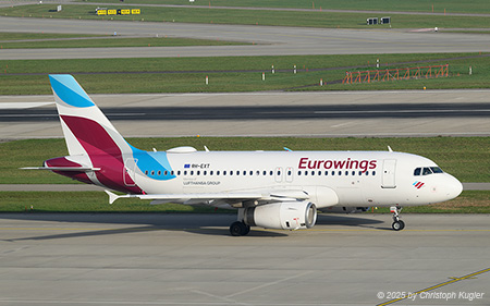 Airbus A319-132 | 9H-EXT | Eurowings  |  This Airbus A319 of Eurowings is now also stating that it belong to Lufthansa Group. | Z&UUML;RICH (LSZH/ZRH) 31.10.2025