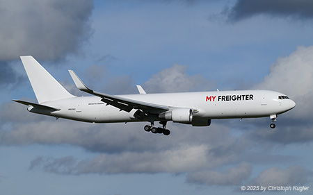 Boeing 767-330ERBDSF | UK67021 | My Freighter  |  This Boeing 767 is former D-ABOH of Condor. It was converted to a freighter at Tel Aviv and delivered to the current operator on 30MAY2025. | Z&UUML;RICH (LSZH/ZRH) 03.11.2025