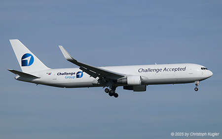 Boeing 767-333ERBDSF | 9H-CAC | Challenge Airlines  |  This is the sole aircraft currently being operated by Challenge Airlines Malta. It is seen here operating flight ICL501 from Tel Aviv to Zurich. | Z&UUML;RICH (LSZH/ZRH) 05.11.2025