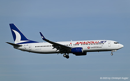 Boeing 737-8F2 | TC-JHD | AJet  |  This Boeing 737 of AJet is still painted in the colours of the previous operator, AnaladoluJet | Z&UUML;RICH (LSZH/ZRH) 11.11.2025