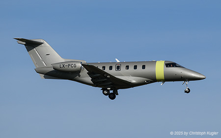 Pilatus PC-24 | LX-PCG | untitled (JetFly Aviation)  |  This Pilatus PC-24 of JetFly Aviation is captured here arriving from Lyon-Bron.  | Z&UUML;RICH (LSZH/ZRH) 11.11.2025
