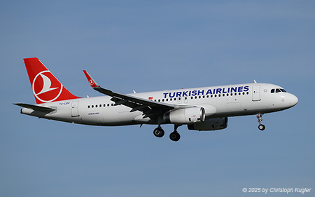 Airbus A320-232 | TC-LBV | Turkish Airlines (AJet)  |  This Airbus A320 previously flew with Garuda Indonesia and Scoot before joining the growing fleet of Turkish Airlines in JUL2025. It is seen here on AJet flight TKJ053 from Istanbul Sabiha Gokcen. | Z&UUML;RICH (LSZH/ZRH) 13.11.2025