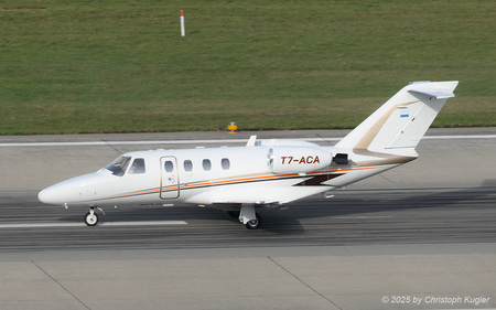 Cessna 525 CitationJet CJ1 | T7-ACA | untitled (Rapid Aviation)  |  This Cessna 525 of Rapid Air is seen here departing for Zagreb.  | Z&UUML;RICH (LSZH/ZRH) 19.11.2025
