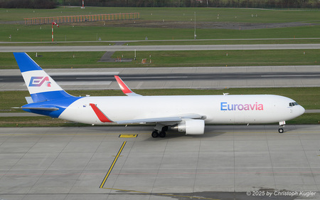 Boeing 767-330ERBDSF | 5B-DEE | Euroavia Airlines  |  This Boeing 767-300 is the sole aircraft of Euroavia Airlines, a Cyprus-based cargo airline founded in 2024. | Z&UUML;RICH (LSZH/ZRH) 19.11.2025