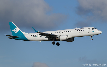 Embraer ERJ-190AR | I-JENI | Air Dolomiti  |  This Embraer ERJ-190 is former D-AECG which was operated by Lufthansa CityLine until the transfer to Air Dolomiti. | Z&UUML;RICH (LSZH/ZRH) 27.11.2025